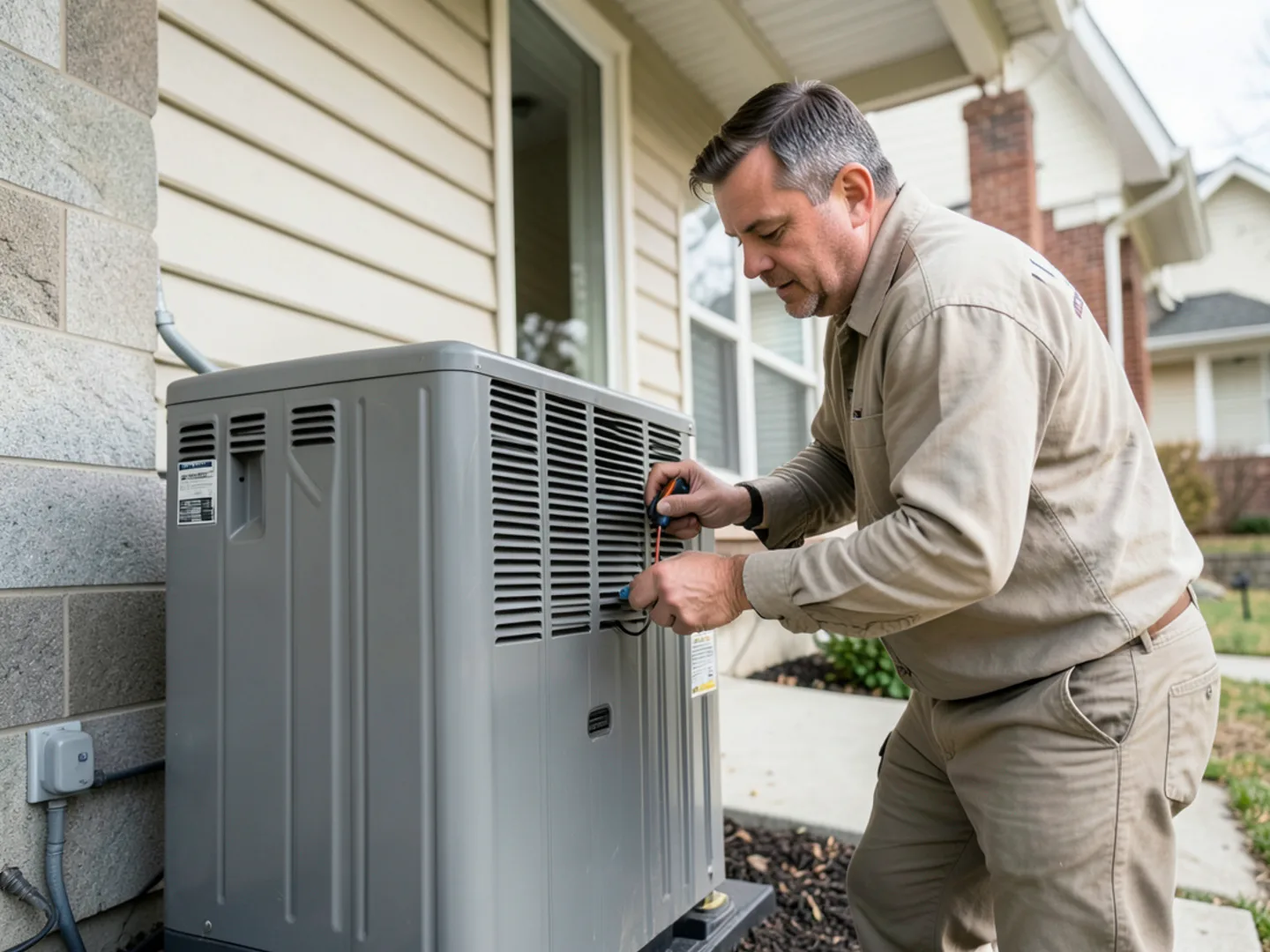 Independent HVAC technician performing on-site diagnostic inspection on heating system in Hinsdale IL