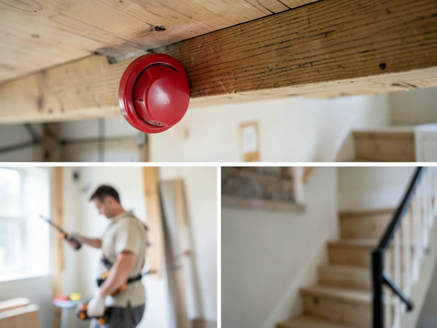 Wall-mounted emergency furnace power switch with red cover plate in UP position