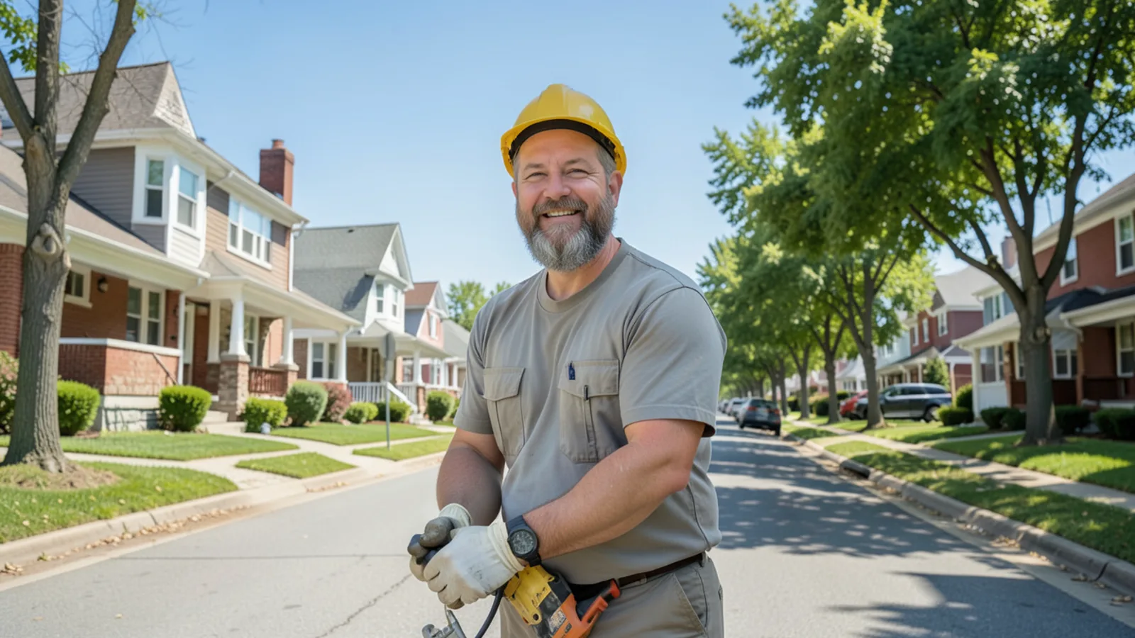 Established neighborhood in Downers Grove IL with brick split-level homes