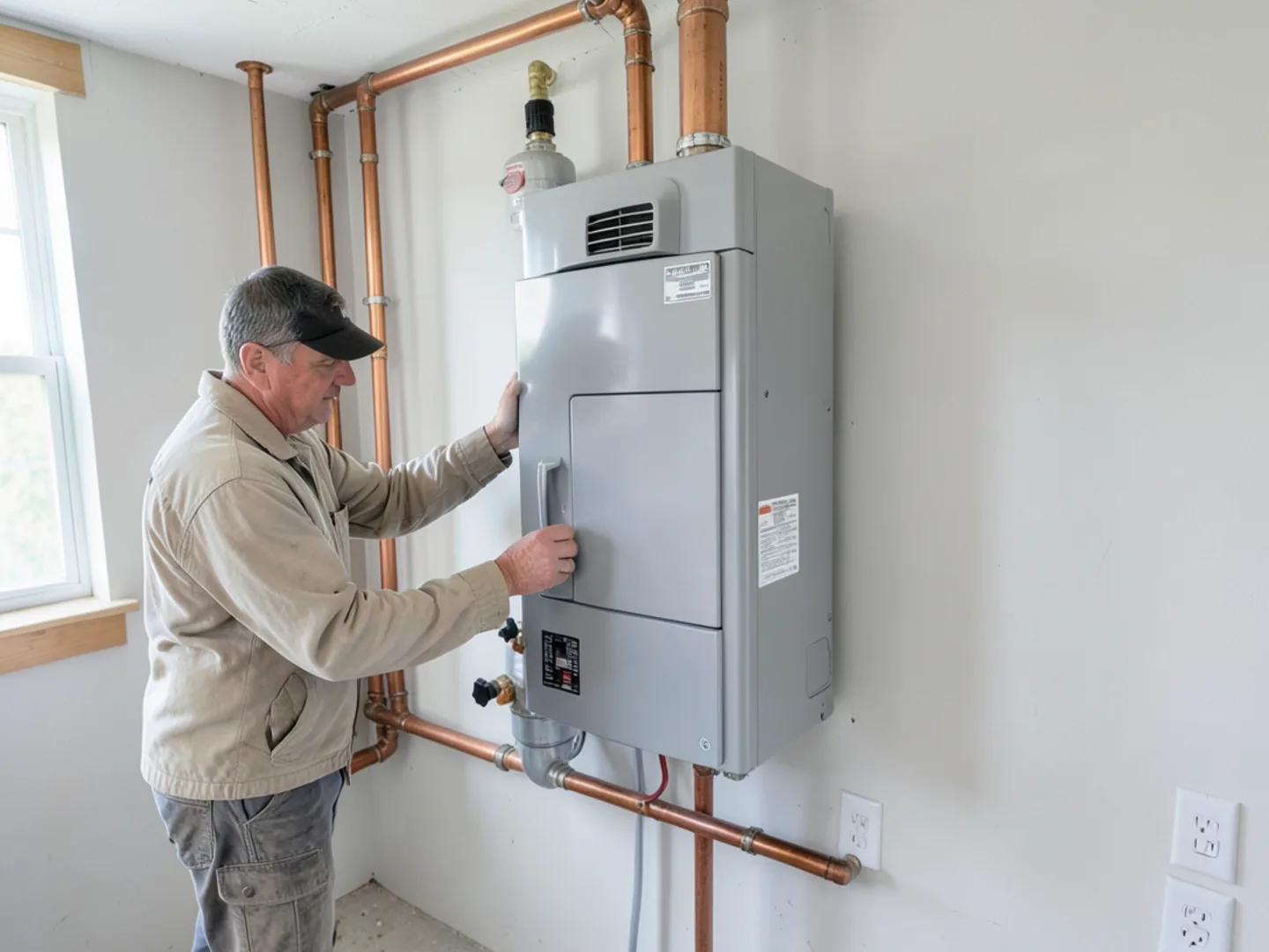 Wall-mounted condensing hydronic boiler with stainless steel heat exchanger and digital interface